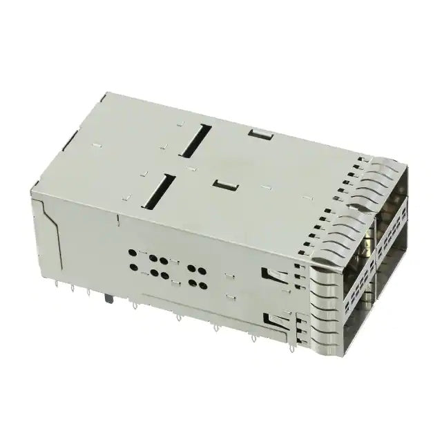 2227667-1 ZQSFP+ Receptacle With Cage Ganged (2x2) Connector 28 Gb/s Press-Fit Through Hole