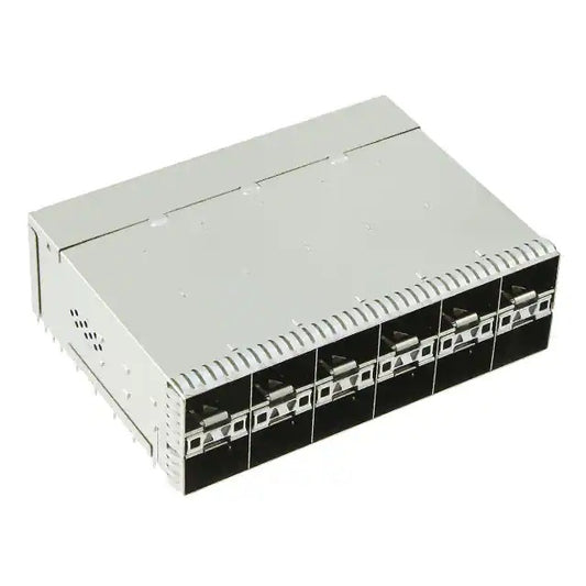TE 2291491-1 zSFP+ Receptacle with Cage Ganged (2x6) Connector 32 Gb/s External Springs Included Lightpipe