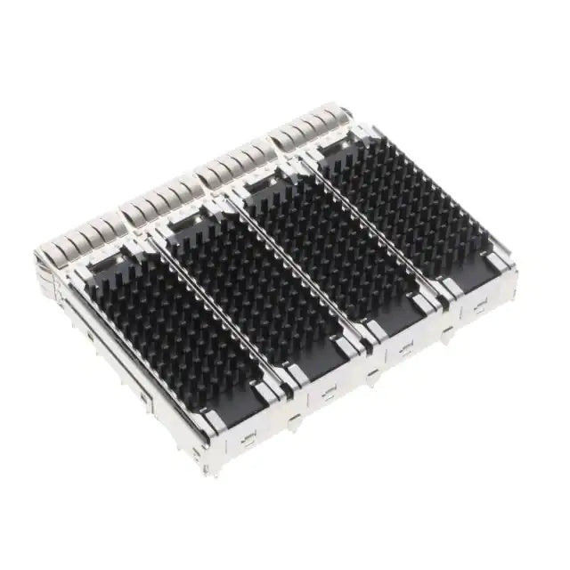 TE 2170745-4 QSFP28 Cage Assembly Ganged (1 x 4) with Heat Sink Connector Press-Fit