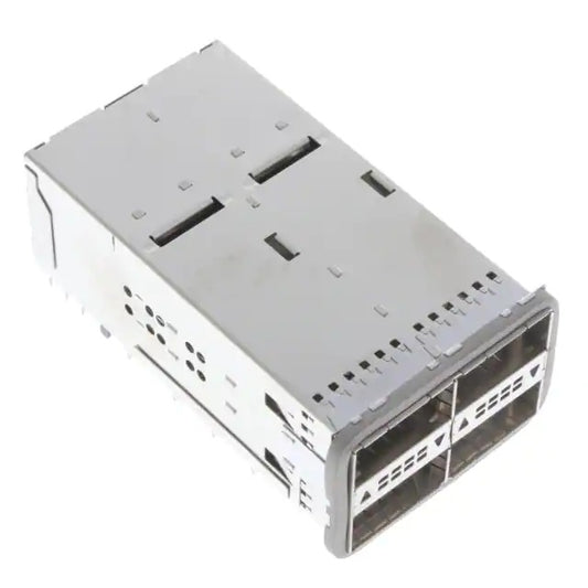 TE 2214593-2 ZQSFP+ Cage Assembly With Integrated Connector 2 x 2 Port Included Lightpipe