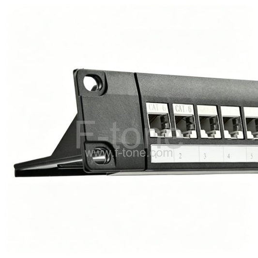 24 Ports Cat6 Patch Panel 1U Keystone Jack loaded