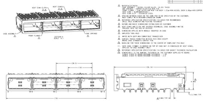 TE 2227249-1 ZQSFP+ Cage Ganged (1 x 4) With Heat Sink Connector 28 Gb/s
