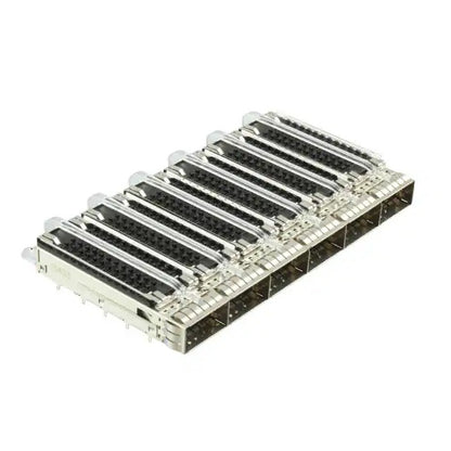 TE 2170708-1 ZQSFP+ Cage Ganged (1 x 6) with Heat Sink Connector Included Lightpipe Internal/External EMI Springs