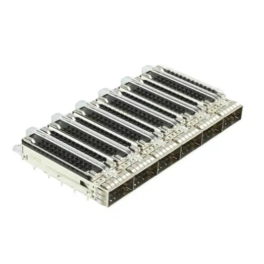 TE 2170708-1 ZQSFP+ Cage Ganged (1 x 6) with Heat Sink Connector Included Lightpipe Internal/External EMI Springs