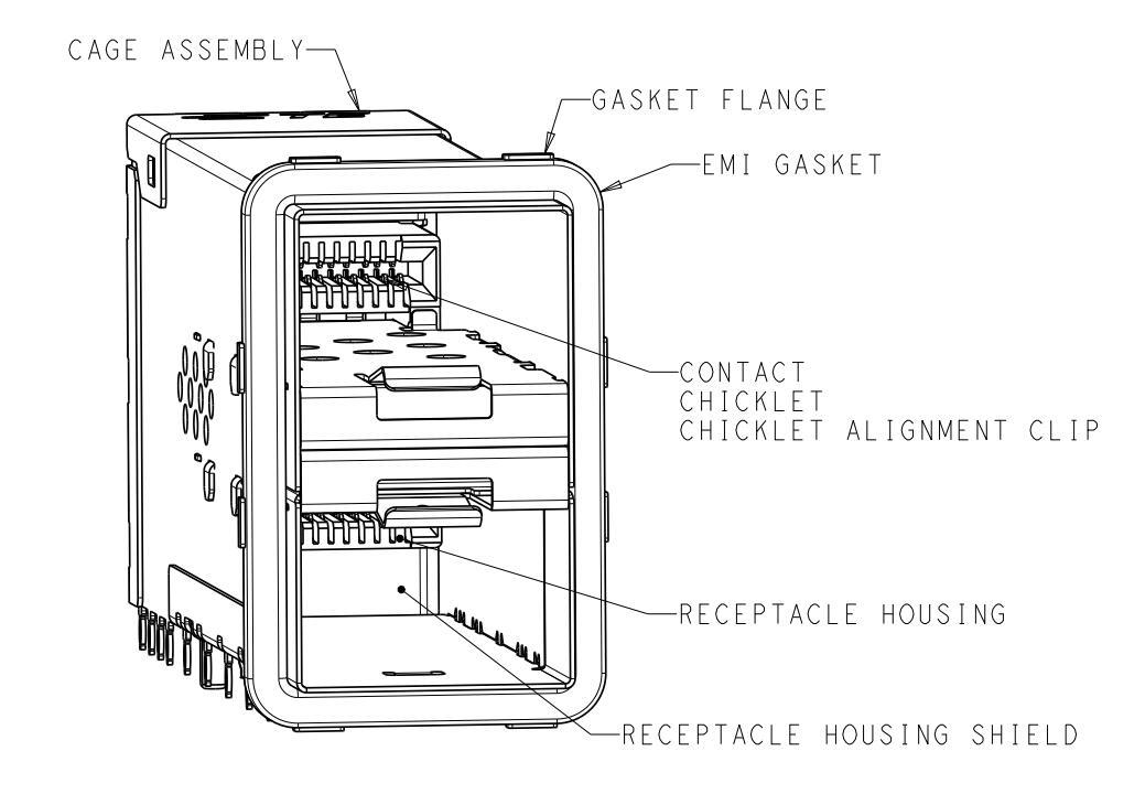 E 1-2198318-7 zSFP+ Cage 2x1 Port With Integrated Connector 32 Gb/s Included Lightpipe