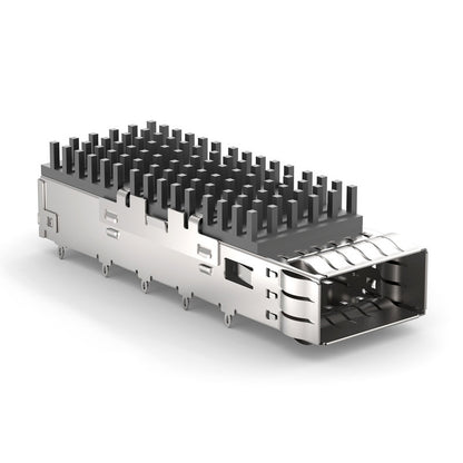 TE 2170704-1 Compatible QSFP28 1×1 Cage Assembly with Internal/External EMI Springs