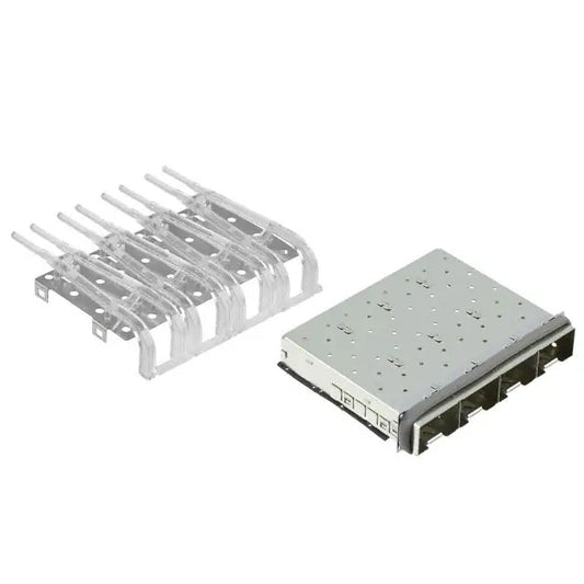 TE 2227730-1 zSFP+ Cage Ganged (1 x 4 Port) Connector 28 Gb/s Through Hole