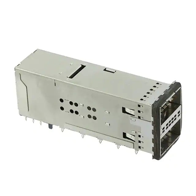 TE 2227224-1 ZQSFP+ Receptacle with Cage Ganged (2x1) Connector Press-Fit Through Hole Right Angle