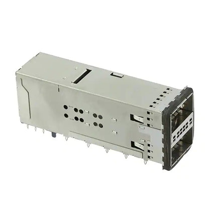 TE 2227224-1 ZQSFP+ Receptacle with Cage Ganged (2x1) Connector Press-Fit Through Hole Right Angle