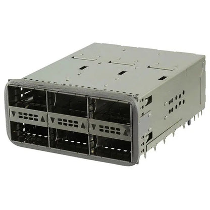 TE 2227226-3 ZQSFP+ Receptacle with Cage Ganged (2x3) Connector Included Lightpipe
