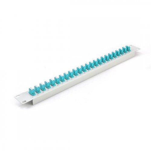 48 Fibers, 24 Ports LC Duplex OM3/OM4 Multimode Adapters, 1U High 19' Fiber Patch Panel