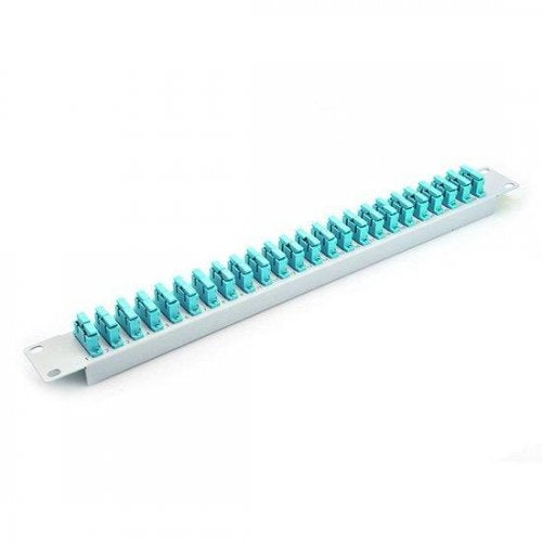 48 Fibers, 24 Ports SC Duplex OM3/OM4 Multimode Adapters, 1U High 19' Fiber Patch Panel