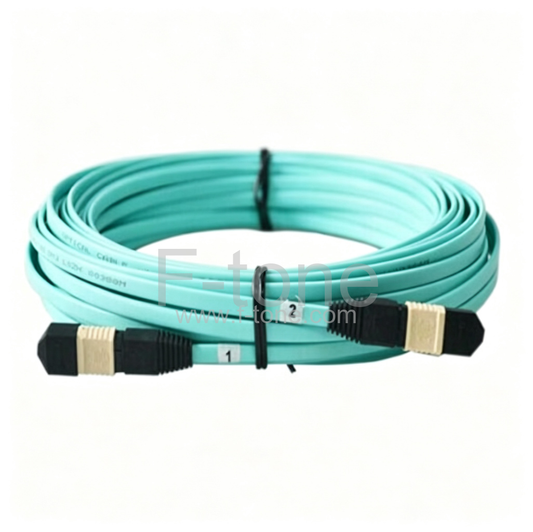 MTP to MTP Ribbon Cable 12 Fibers OM3/OM4 Multimode 12 Strands Flat MTP-MTP Ribbon Fiber