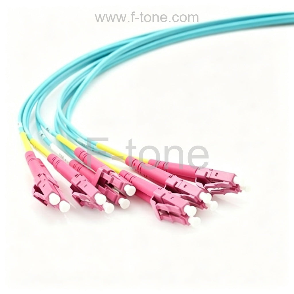 12 Fibers OM4 Multimode 12 Strands MTP-LC Harness Cable 3.0mm LSZH/Riser