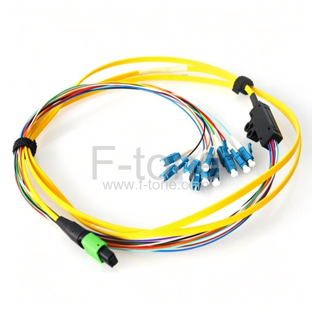 12 Fibers Singlemode SMF 12 Strands Flat MTP Breakout Cable LC/SC/FC/ST Flat Fiber Cable LSZH/Riser