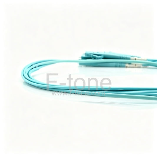 8 Fibers OM3 Multimode 12 Strands MTP to LC Harness Cable 3.0mm LSZH/Riser