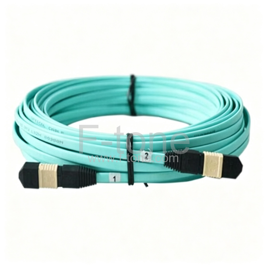 MPO to MPO Ribbon Cable 12 Fibers OM3/OM4 Multimode 12 Strands Flat MPO Trunk Cable