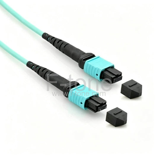 MPO-16 OM4 Multimode 16 Strands MPO Fiber Patch Cable 3.0mm LSZH/Riser 16 Fibers