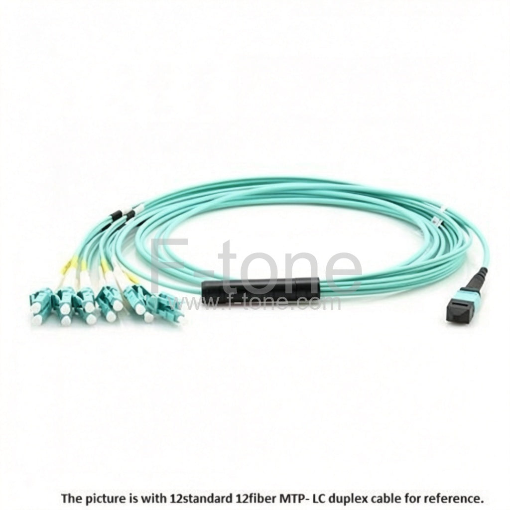 144 Fibers OM3 Multimode 12 Strands MPO-LC Harness Cable 3.0mm LSZH/Riser