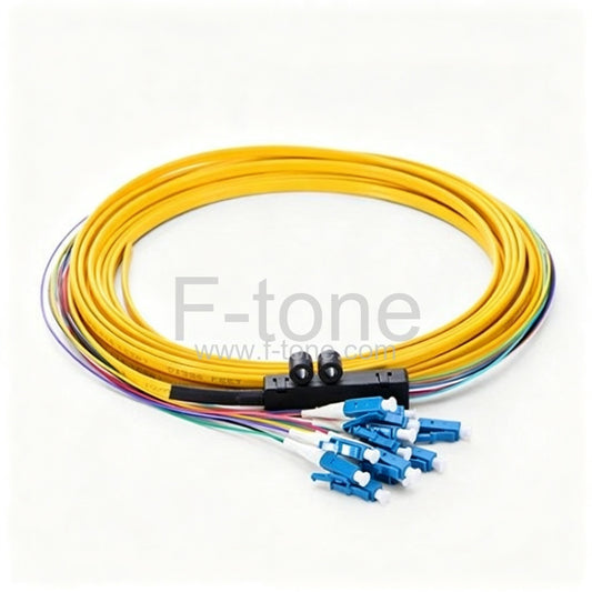 12 fiber LC/UPC Singlemode Ribbon Fiber Pigtail 0.9mm PVC 5M