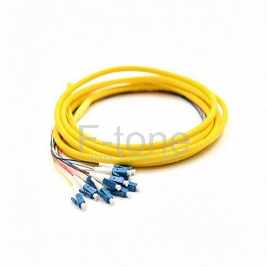 2M 12 Fibers LC/UPC 9/125 Singlemode Slim Trunk Bunch 3.0mm Fiber Pigtail with 0.9/2.0mm Breakout