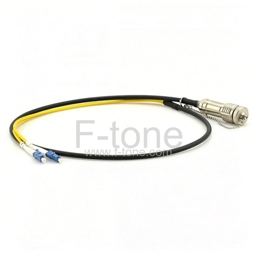 ODC Plug to LC/SC/ST/FC Singlemode 2 Fibers Cable with Outdoor Metal Connector