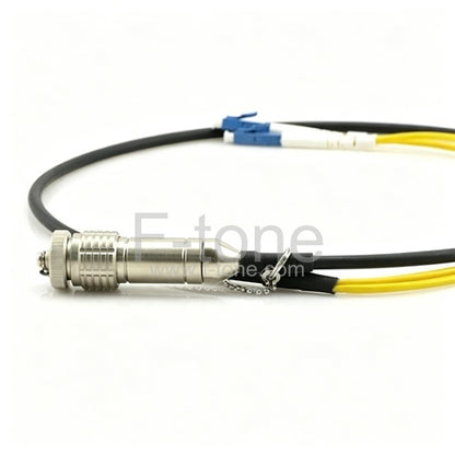 ODC Socket to LC/SC/ST/FC Singlemode 2 Fibers Cable with Outdoor Metal Connector