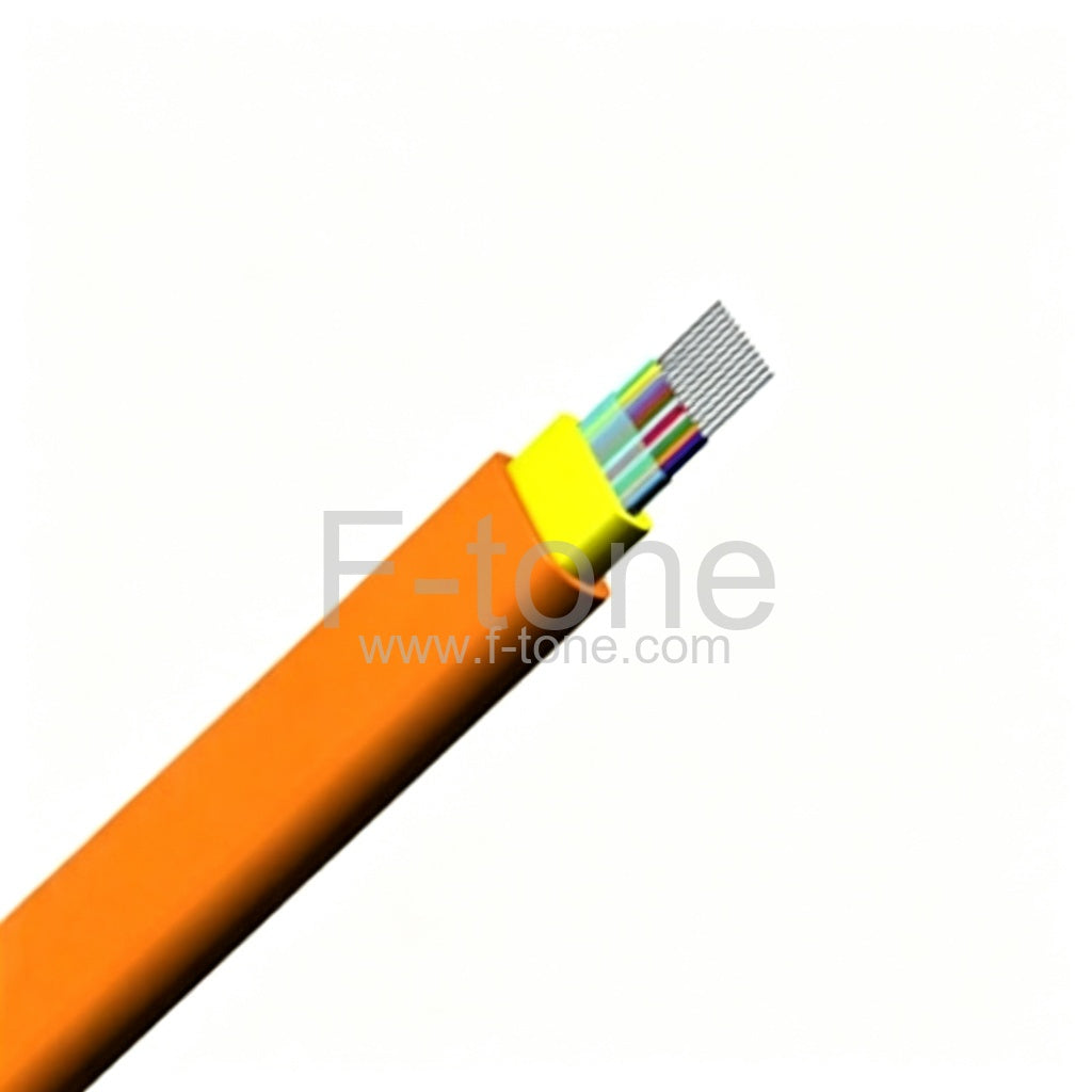 12 Fibers 9/125μm Single-mode Multi-Core Indoor Ribbon Flat Fiber Optic Cable-GJFDBV