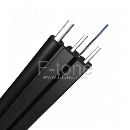 1 Fiber Single-mode Metal Strength member Messenger Wire LSZH FTTH Drop Cable-GJXFH
