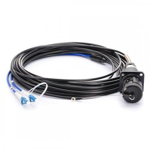 Wall-Mounted Military Field Singlemode Fiber Connector to LC/SC/ST/FC Fiber Patch Cable 2 Fibers