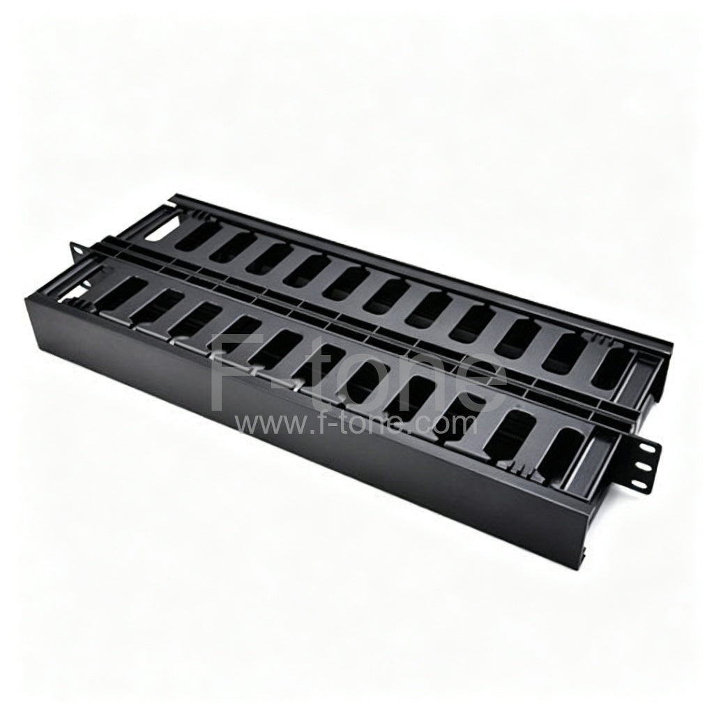 1 U Cable Management Panel with 4 Plastic Rings