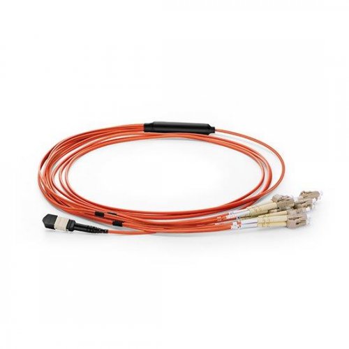 Customized 12 Fibers Multimode OM1 12 Strands MPO-LC Harness Cable 3.0mm LSZH/Riser