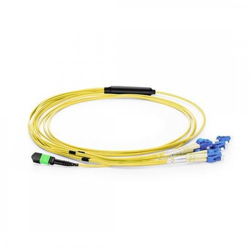 Customized 12 Fibers Single Mode 12 Strands MPO to LC Harness Cable 3.0mm LSZH/Riser