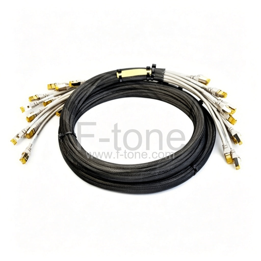 1m 12 Jack to 12 Jack CAT6A Shielded PreTerminated Copper Trunk Cable
