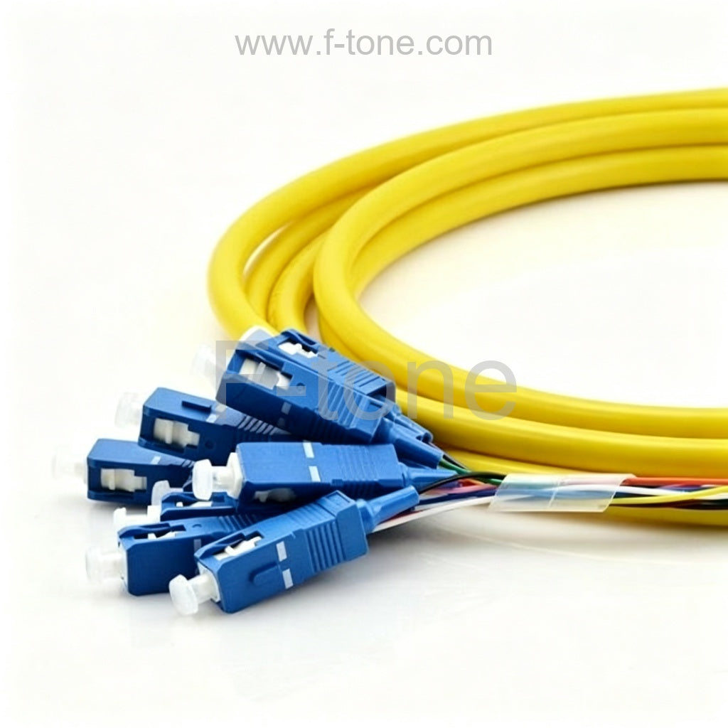 12 Fiber Singlemode 9/125 FC/SC/ST/LC Waterproof Fiber Optic Pigtail