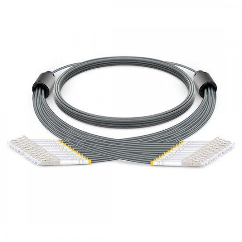 Custom LC to LC 6 Fibers OM3 Multimode Armored Breakout Cable 3.0mm Legs