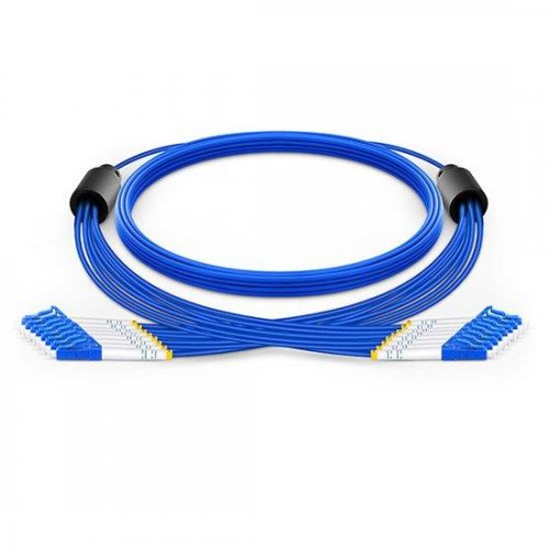 Custom LC to FC 8 Fibers Singlemode 9/125 Armored Breakout Cable 3.0mm Legs