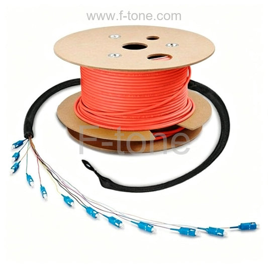 6 Fibers ST to ST OM1/OM2 Multimode MultiFiber PreTerminated Breakout Trunk Cable