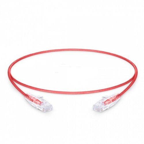 Slim Ethernet Network Patch Cable 1ft (0.3m) Cat6 Snagless Unshielded (UTP) PVC CM, Red