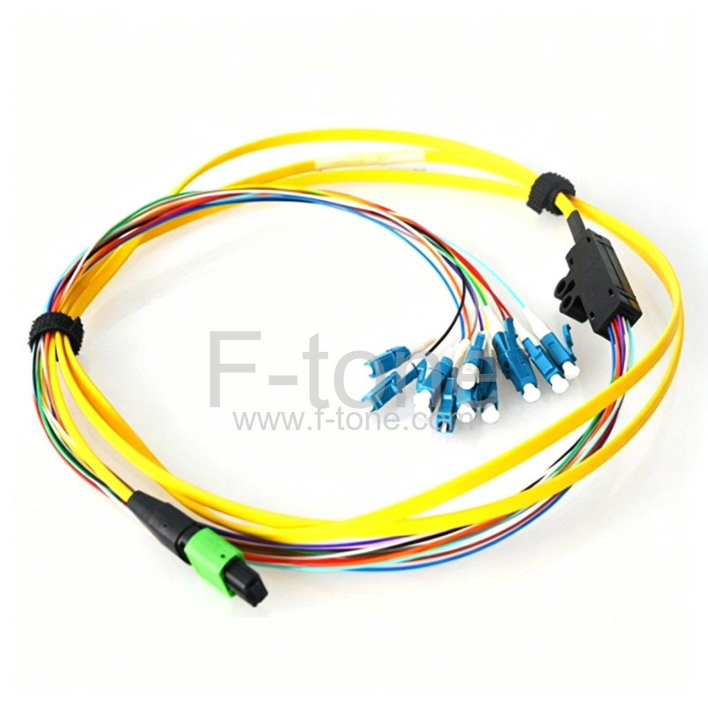 12 Fibers Singlemode 12 Strands Flat MPO Breakout Cable LC/SC/FC/ST Flat Fiber Cable LSZH/Riser