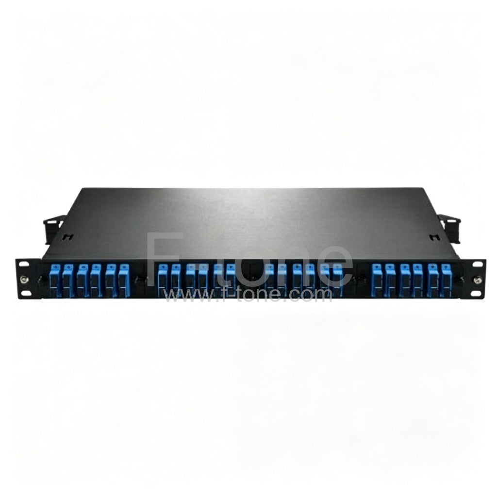 24 Ports Loaded SC FAPs 1RU Rack Mount Fiber Patch Panel Panduit FTT1 Compatible