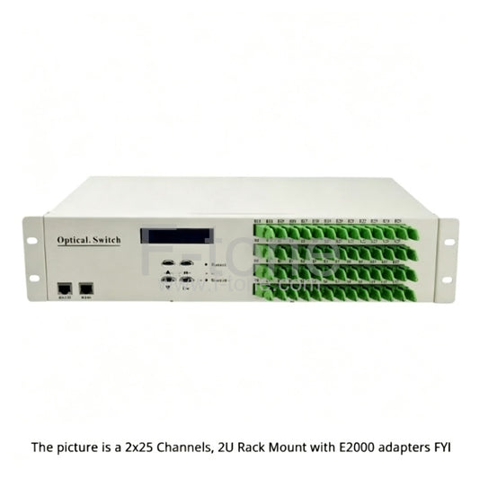 1x16 Optical Switch 1RU Rack Mount AC220V+DC48V Dual Power, RS232+RJ45 Control Port Optional