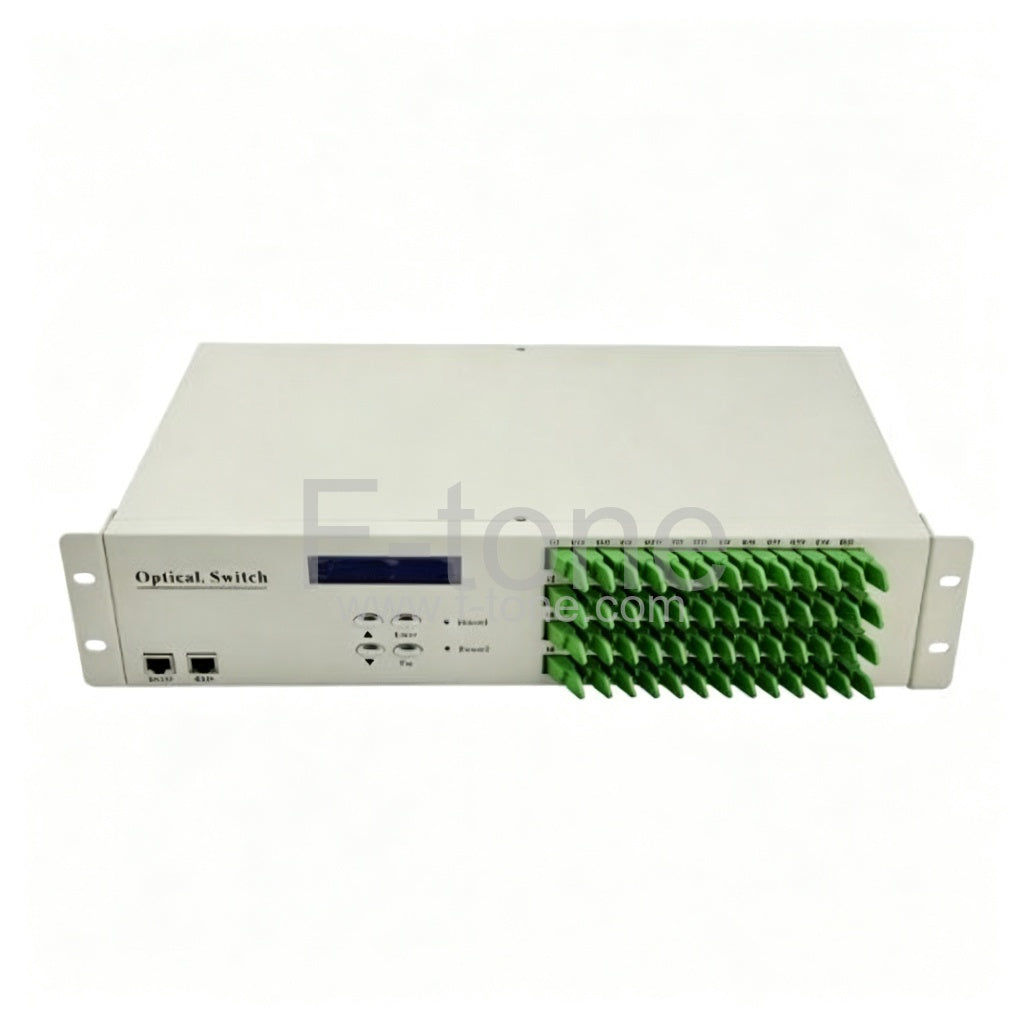 1x16 Optical Switch 1RU Rack Mount AC220V+DC48V Dual Power, RS232+RJ45 Control Port Optional