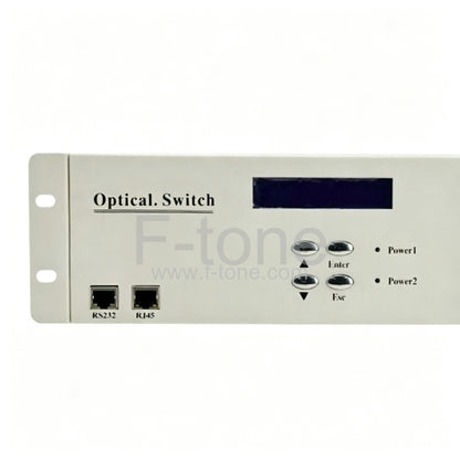 1x16 Optical Switch 1RU Rack Mount AC220V+DC48V Dual Power, RS232+RJ45 Control Port Optional