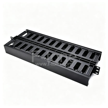 1U Horizontal 4 Rings Cable Management Panel with Plastic Rings