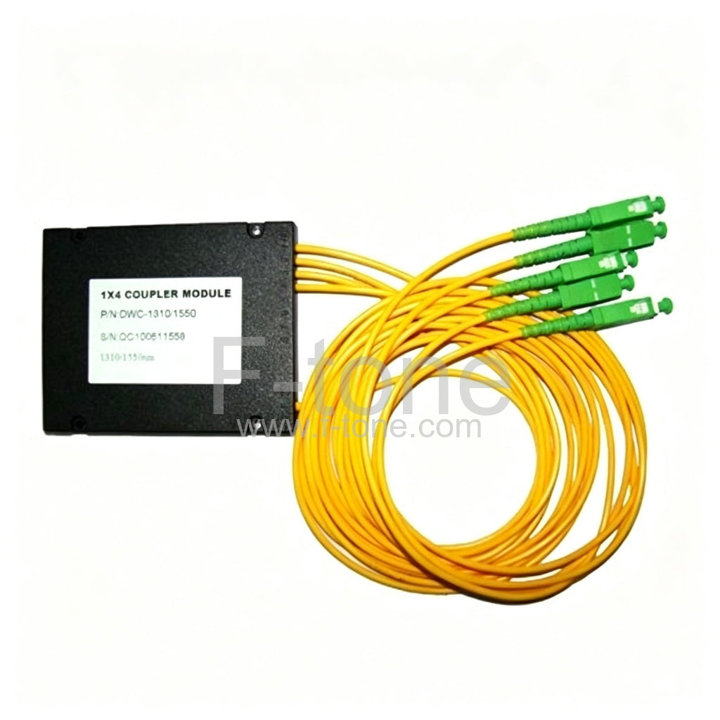 1x4 FBT Splitter Singlemode Single Window 250µm Bare Fiber Splitter