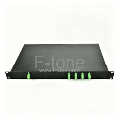 1x4 Fiber PLC Splitter with 1U 19 Rack Mount Metal Box