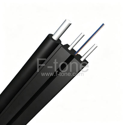 2 Fibers Single-mode KFRP Strength member Messenger Wire LSZH FTTH Drop Cable-GJXFH