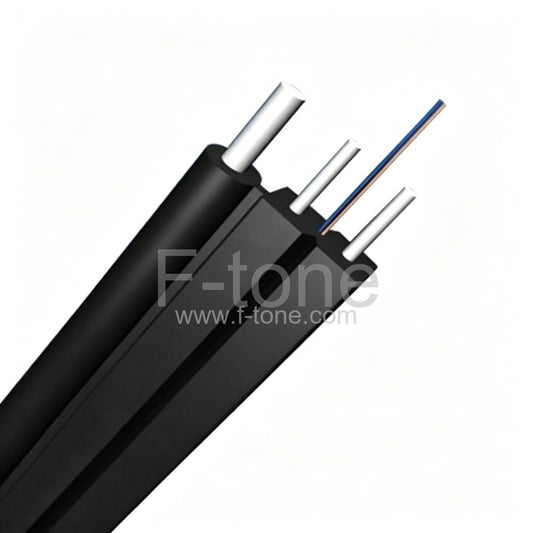 2 Fibers Single-mode KFRP Strength member Messenger Wire LSZH FTTH Drop Cable-GJXFH