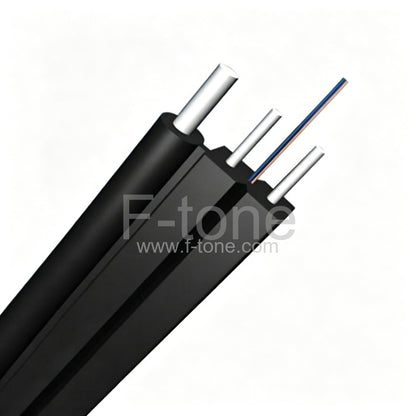 2 Fibers Single-mode Metal Strength member Messenger Wire LSZH FTTH Drop Cable-GJXFH